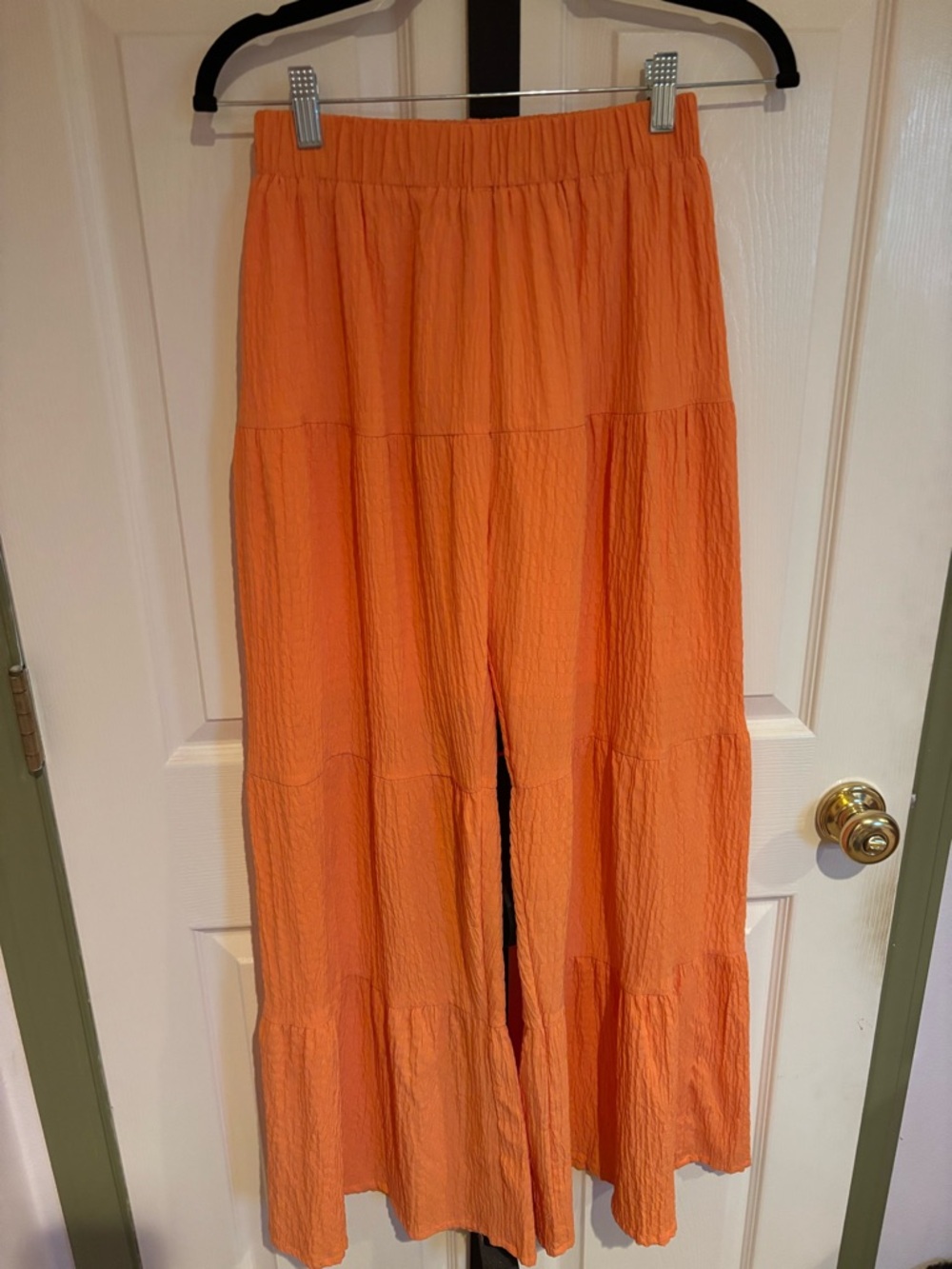 SHEIN Orange Tiered Wide-Leg Pants